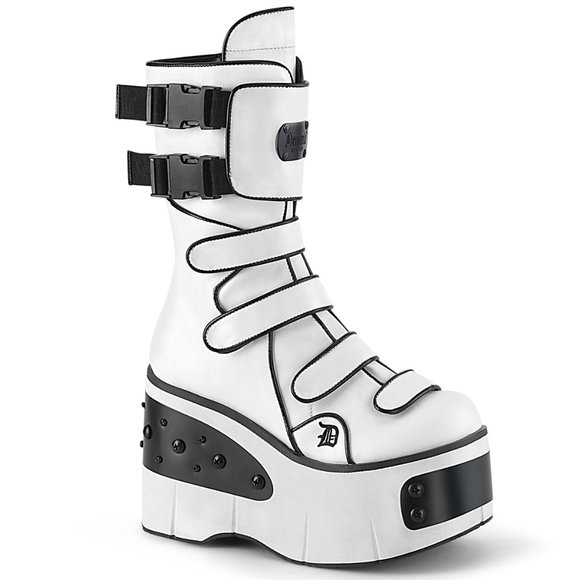 Demonia Shoes - Demonia Kera 108 White Vegan Leather Platform Boot